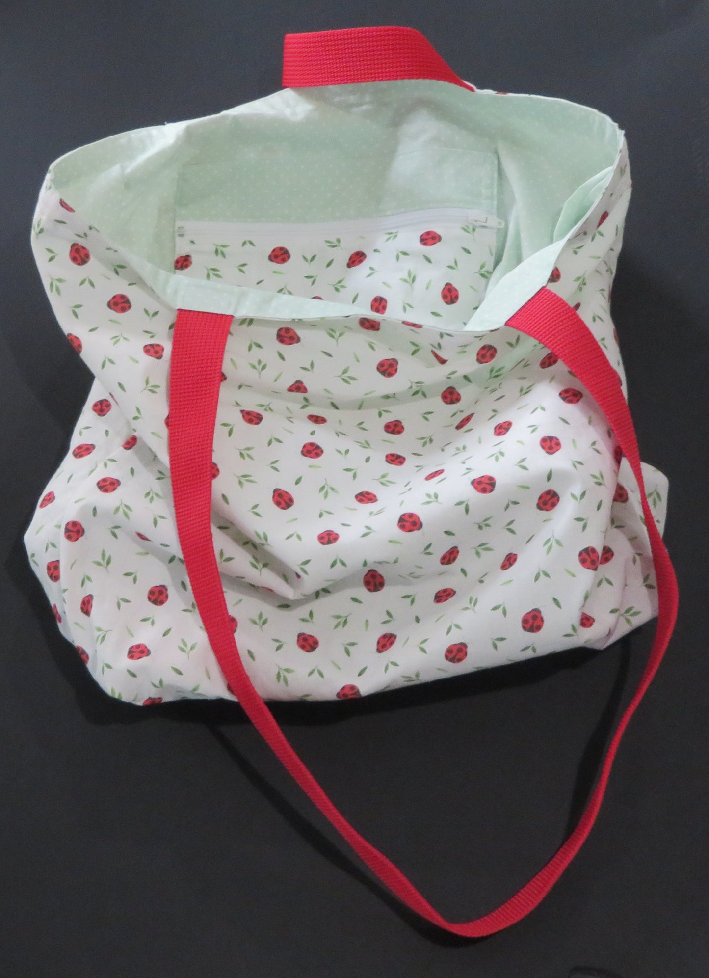 Sac en tissu motif coccinelles