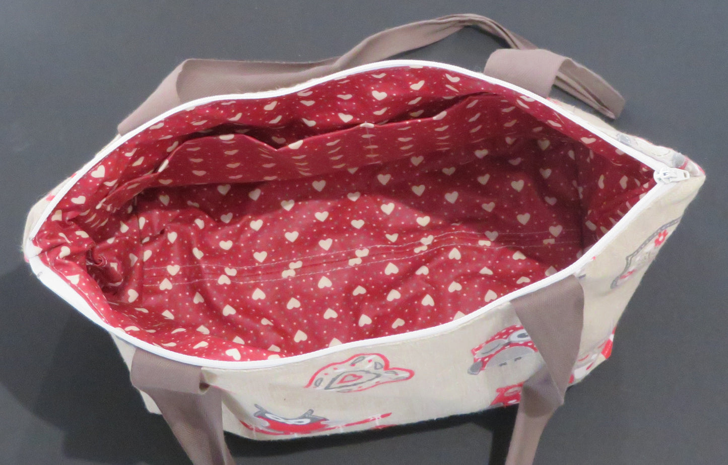 Sac hiboux doublé intérieur enduit