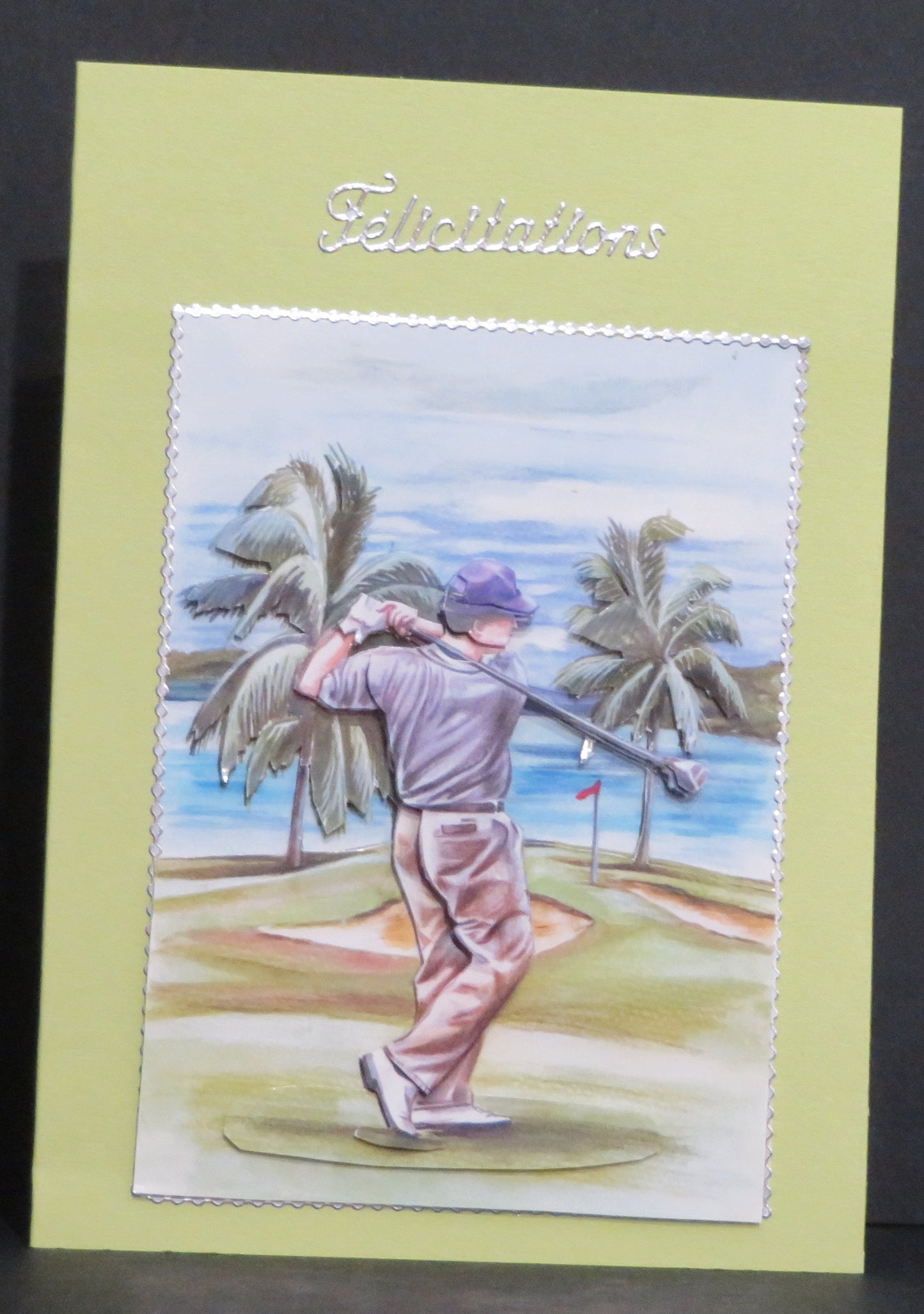 Carte artisanale - Félicitations au golfeur !