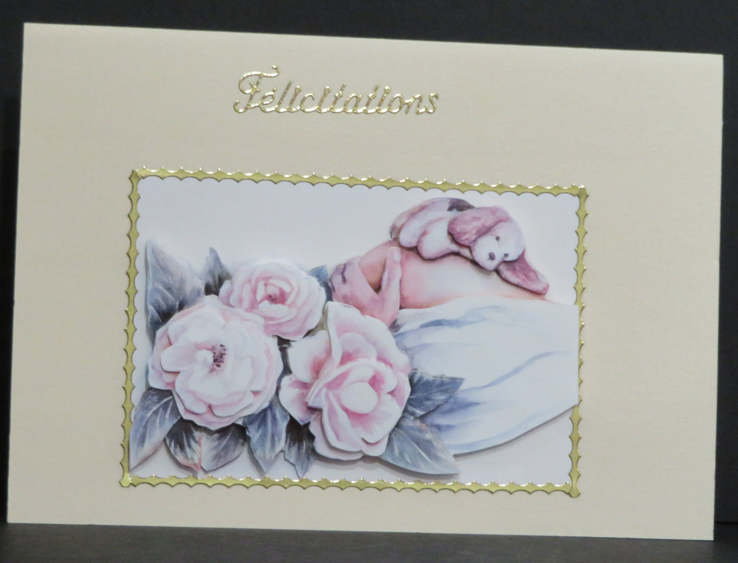 Carte artisanale 3D - Félicitation naissance