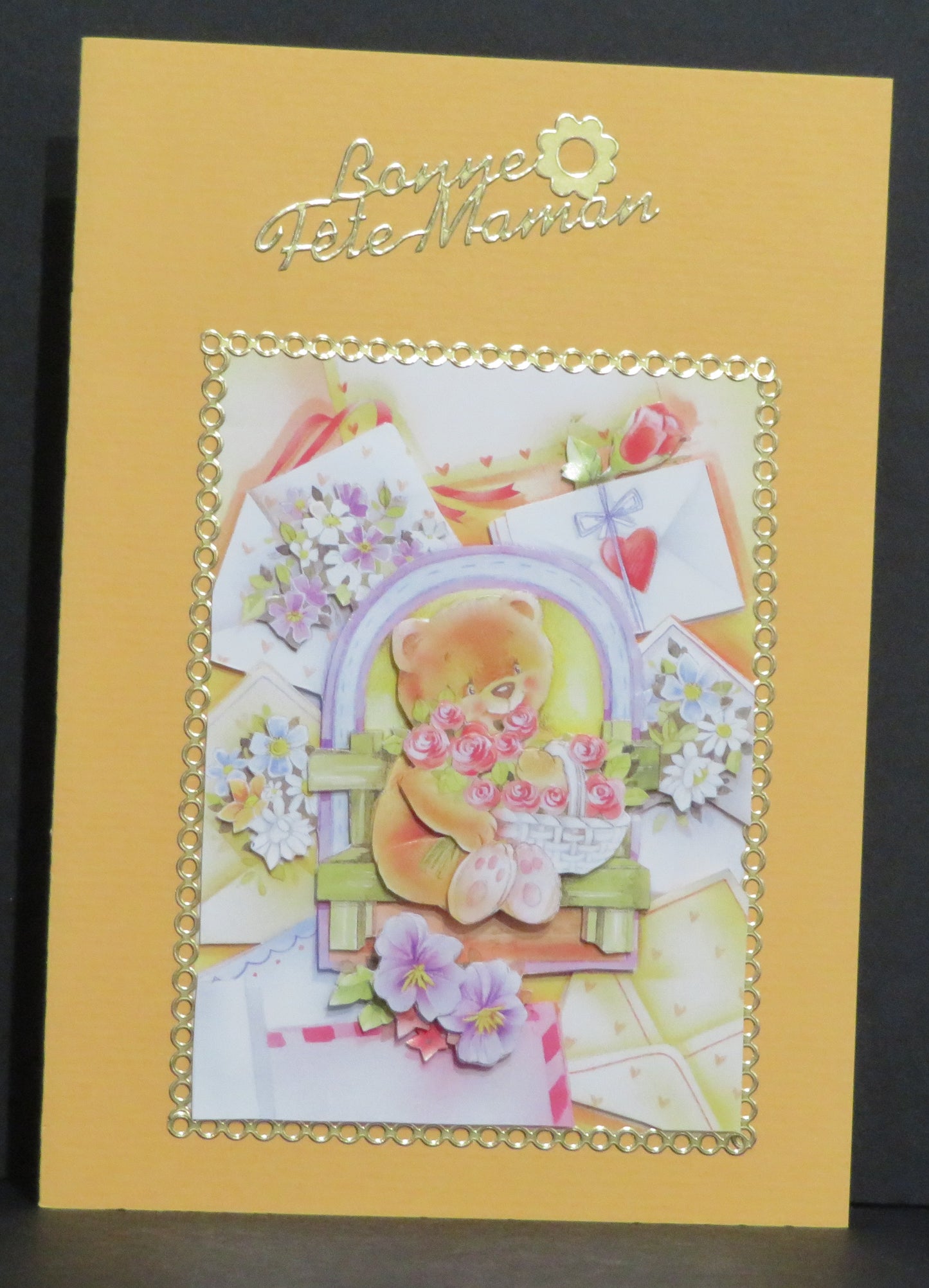 Carte artisanale 3D - Bonne fête maman