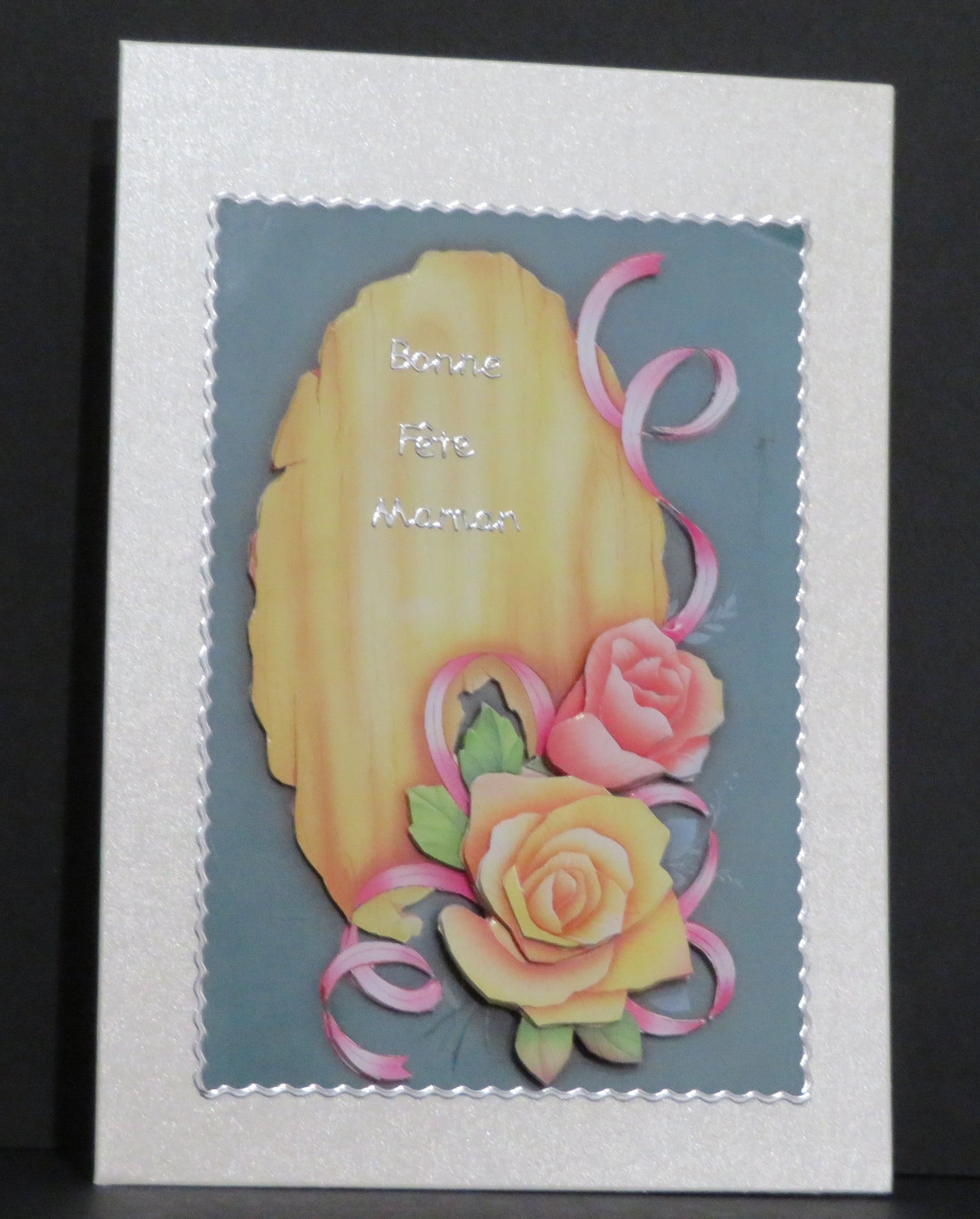 Carte artisanale 3D - Bonne fête maman