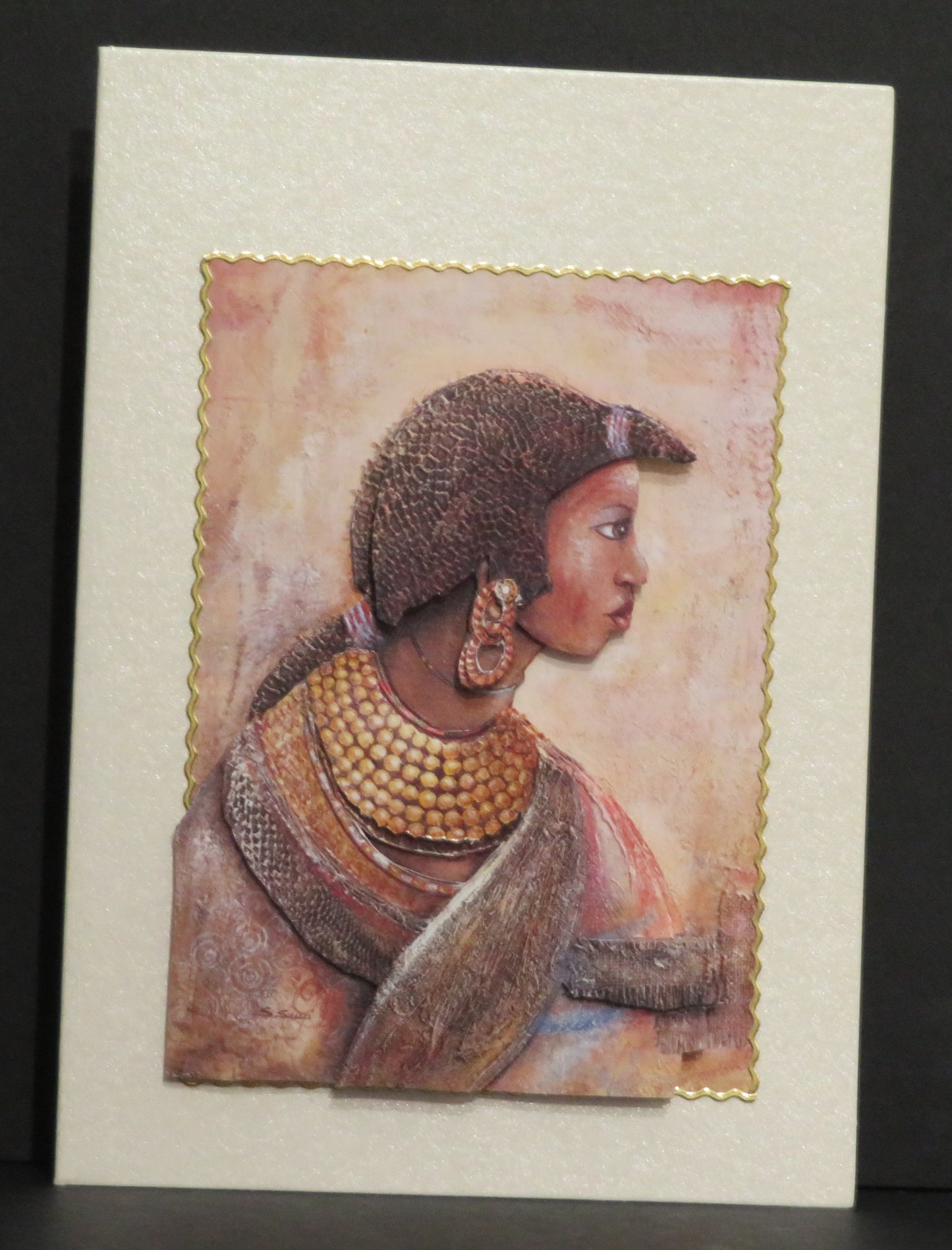 Carte artisanale 3D - Portrait élégant
