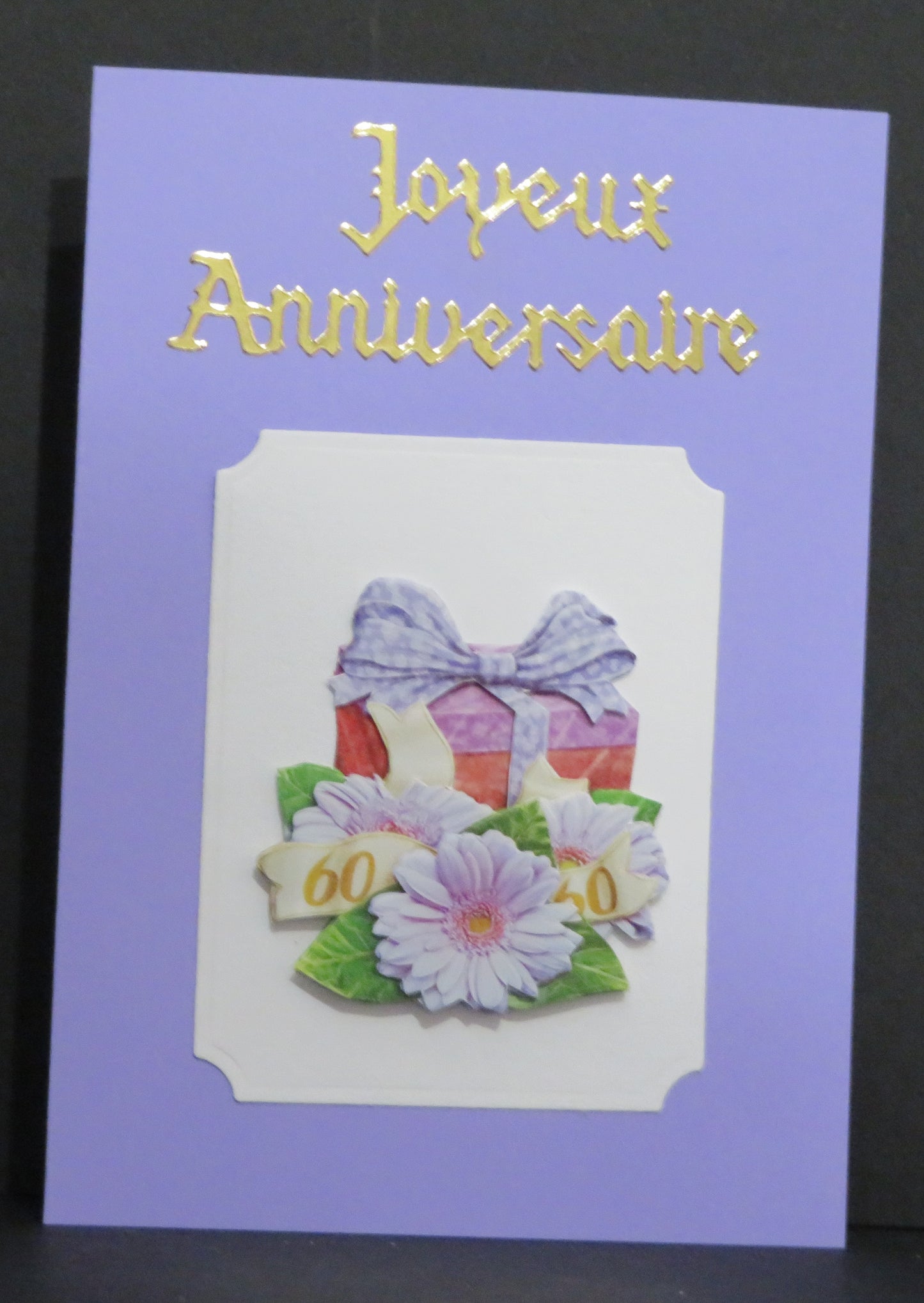 Carte artisanale 3D - Anniversaire 60 ans