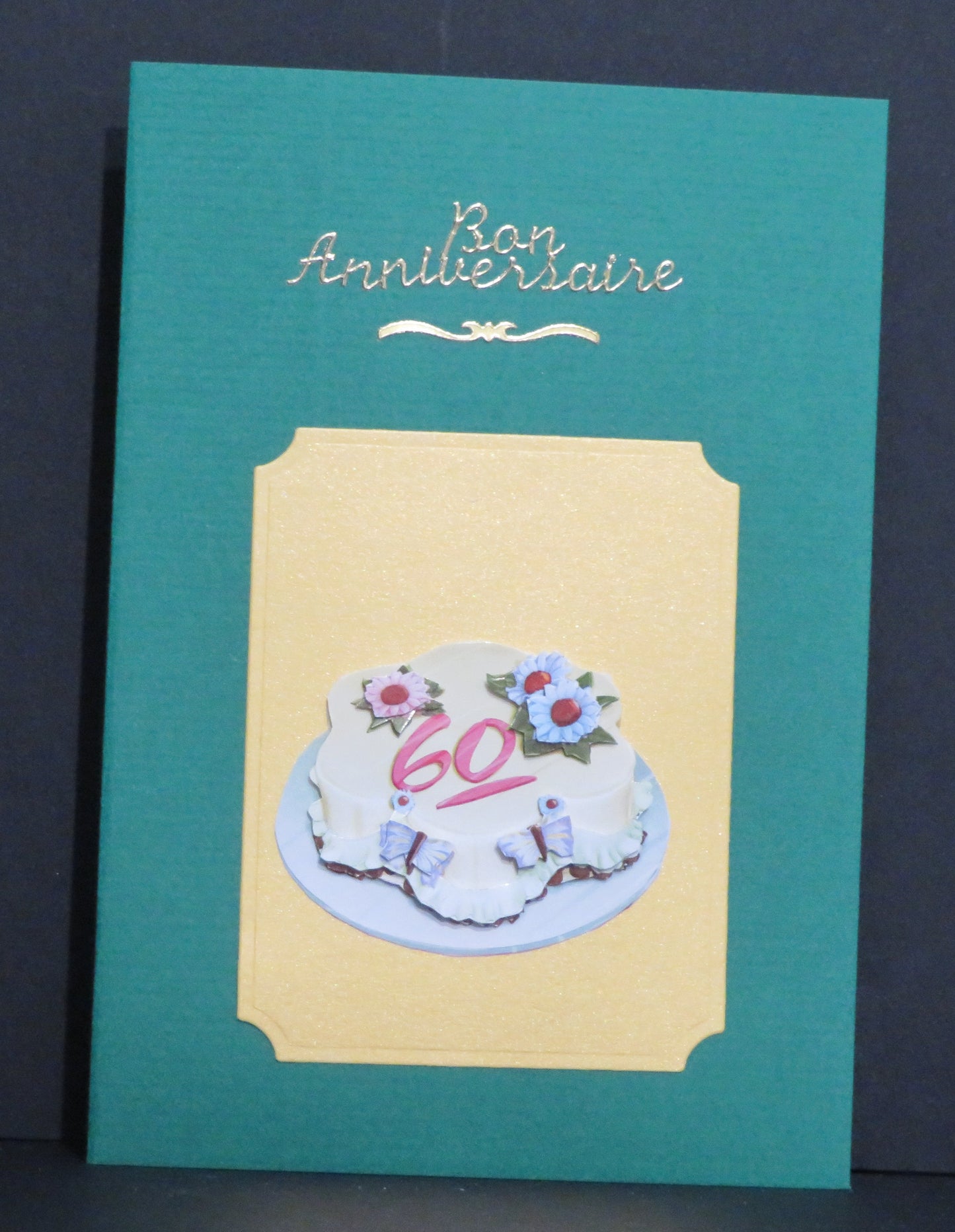 Carte artisanale 3D - Anniversaire 60 ans