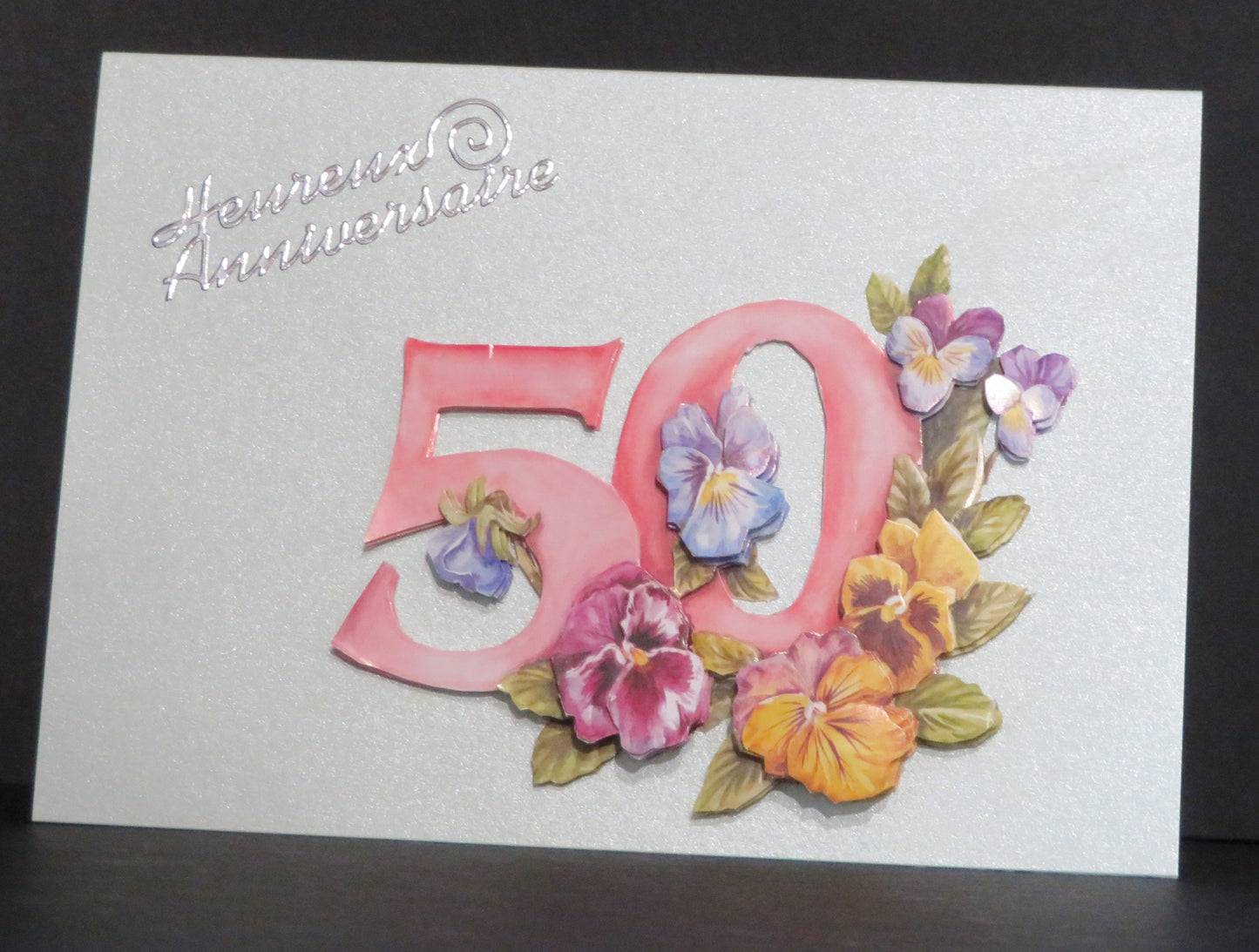 Carte artisanale 3d - Anniversaire 50 ans