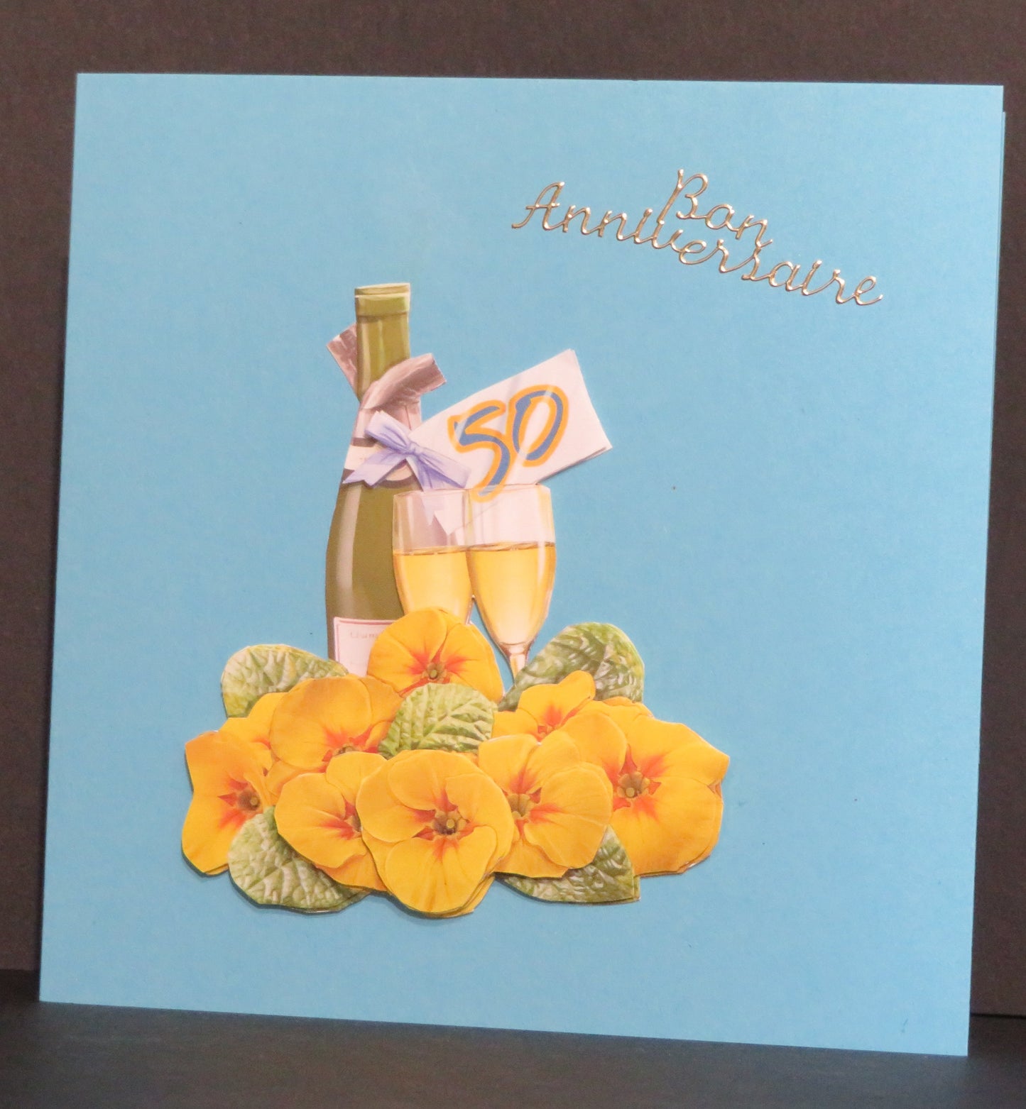 Carte artisanale 3D - Anniversaire 50 ans