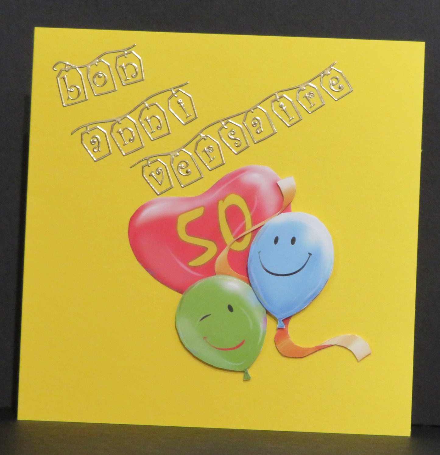 Carte artisanale 3D - Anniversaire 50 ans