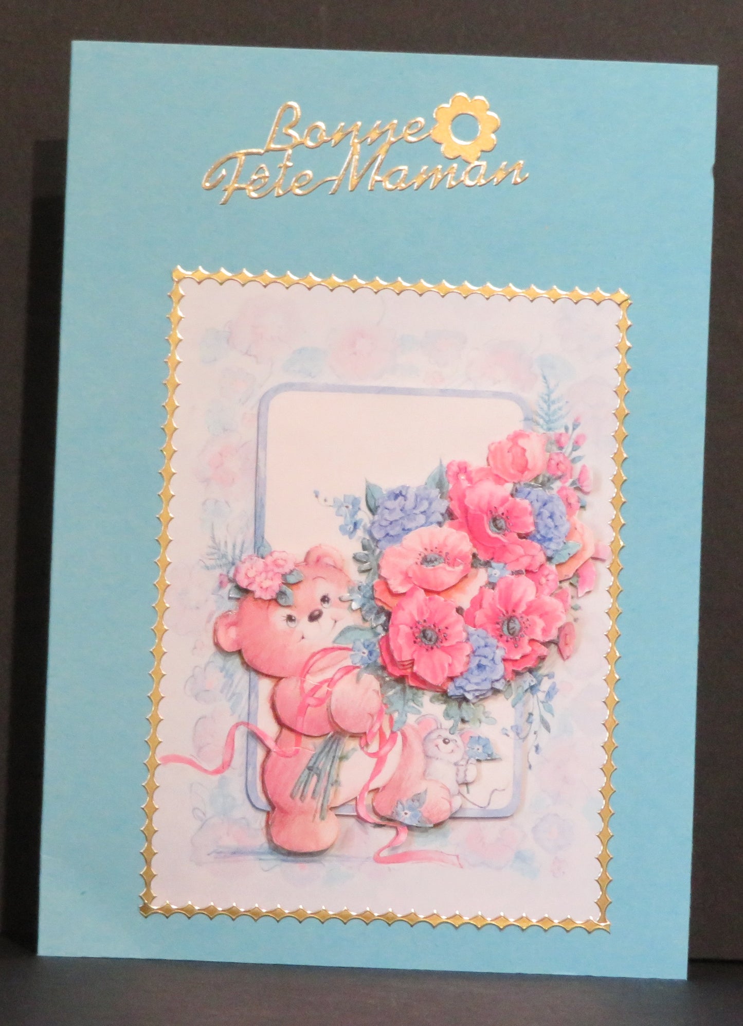 Carte artisanale 3D - Bonne fête maman