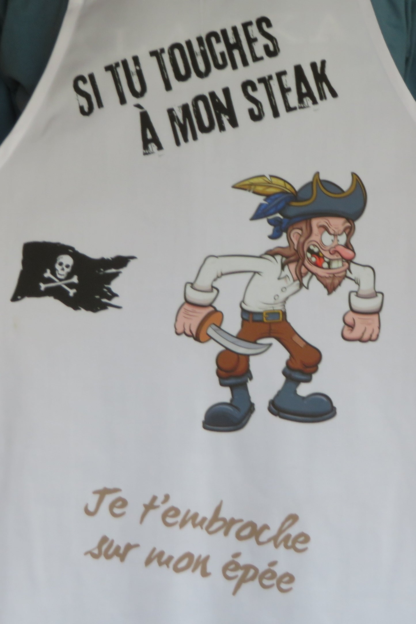 Tablier adulte humour - "Si tu touches à mon steak..."
