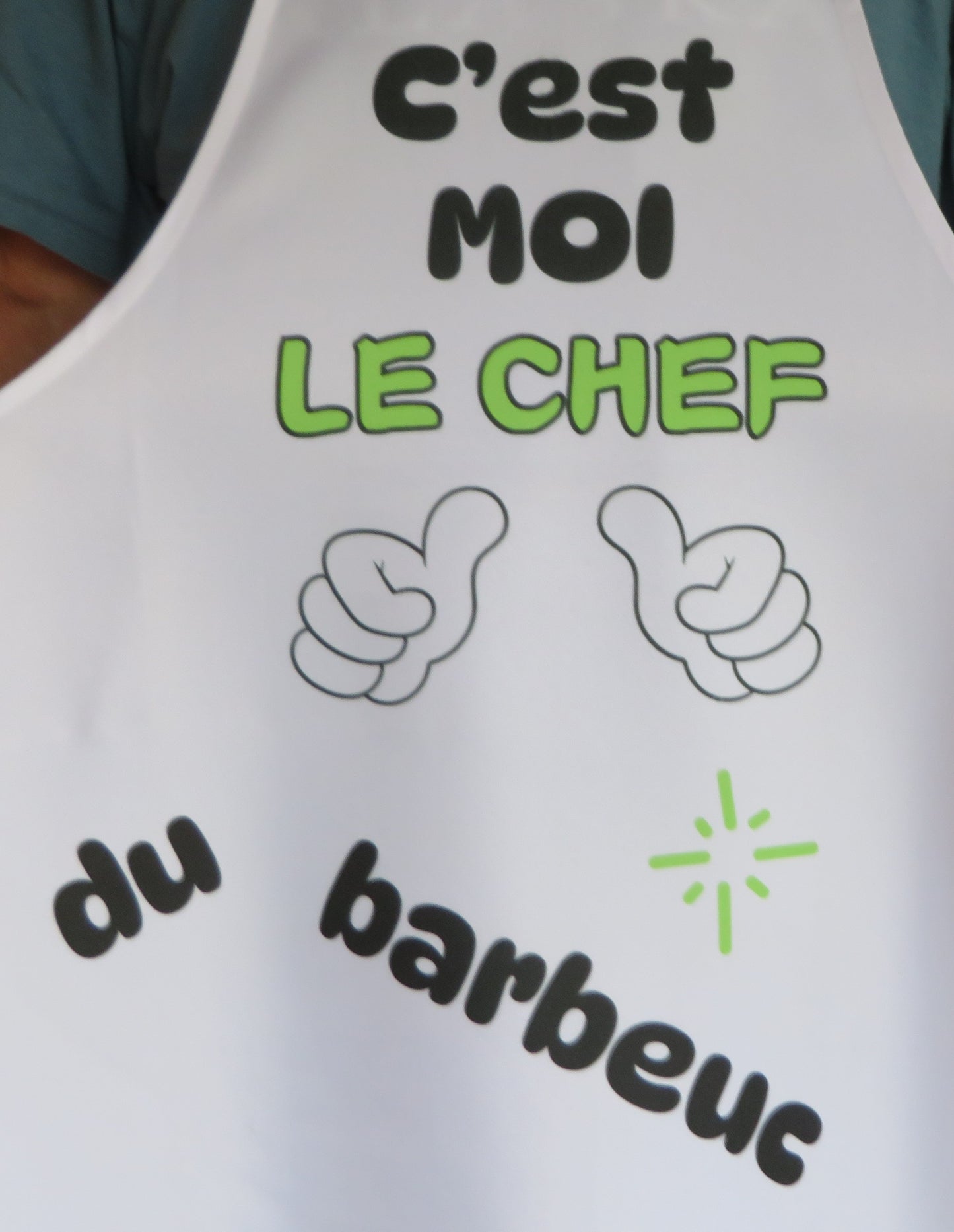 Tablier humour adulte -"C'est moi le chef du barbec"