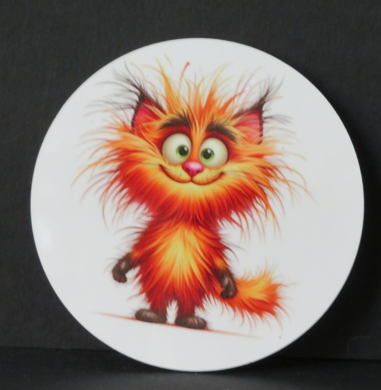 Sous-verre humour - Chat orange flamboyant