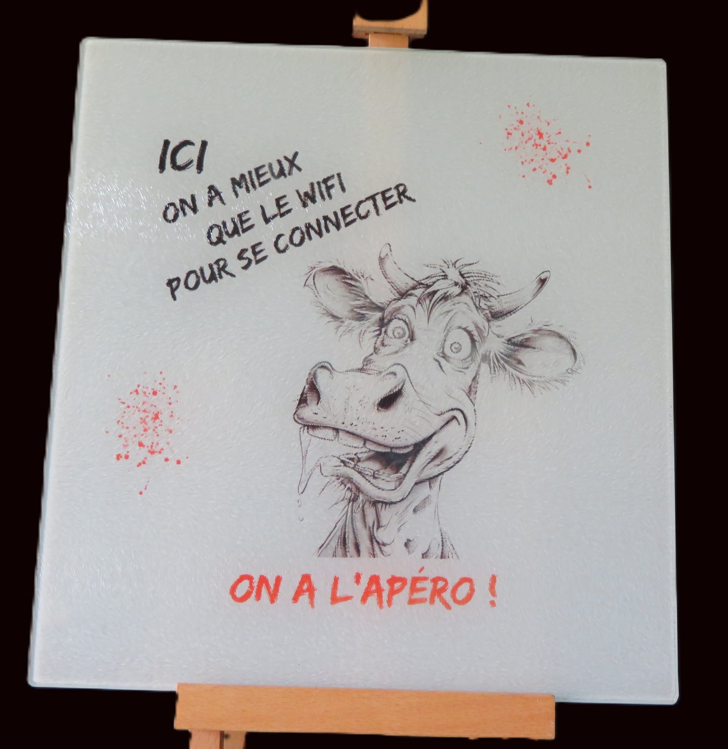 Assiette apéro humoristique - Connexion vachement meilleure.