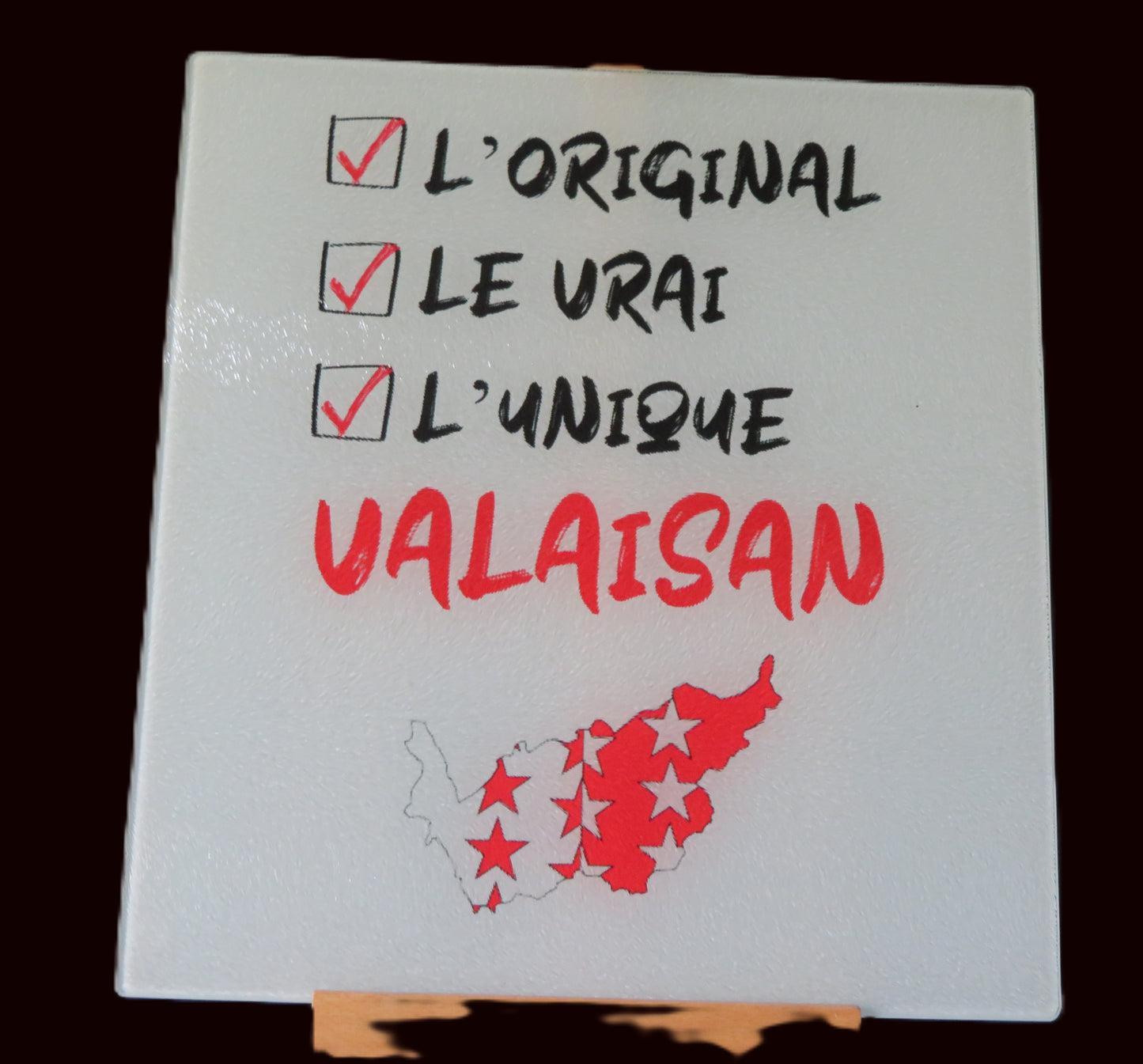 Assiette apéro humoristique - L'unique Valaisan !