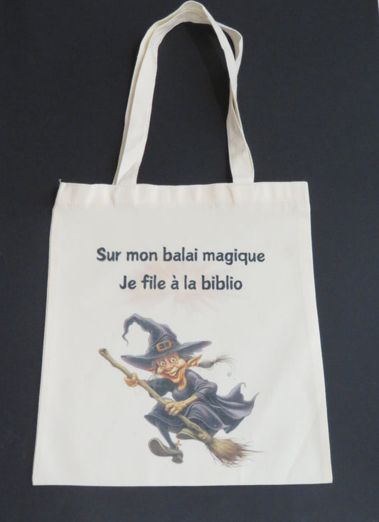 Tote bag balai magique