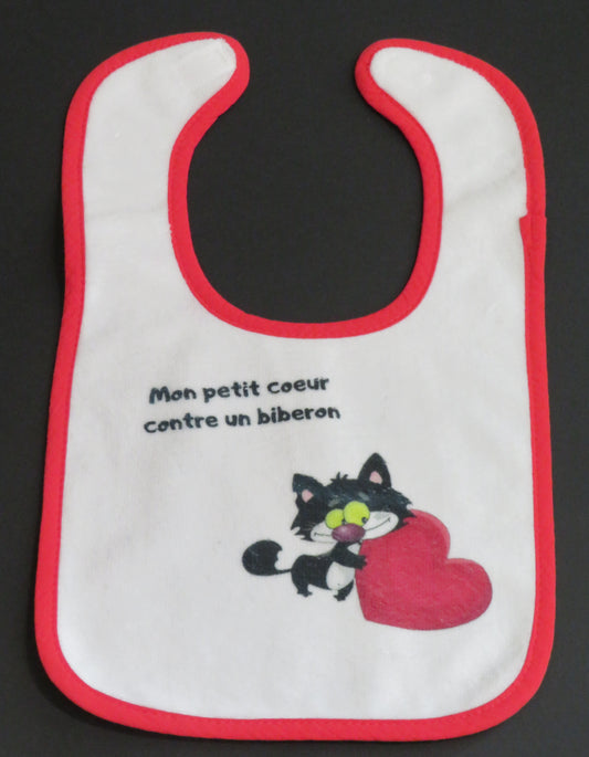 Bavette " Mon petit Coeur contre une biberon"