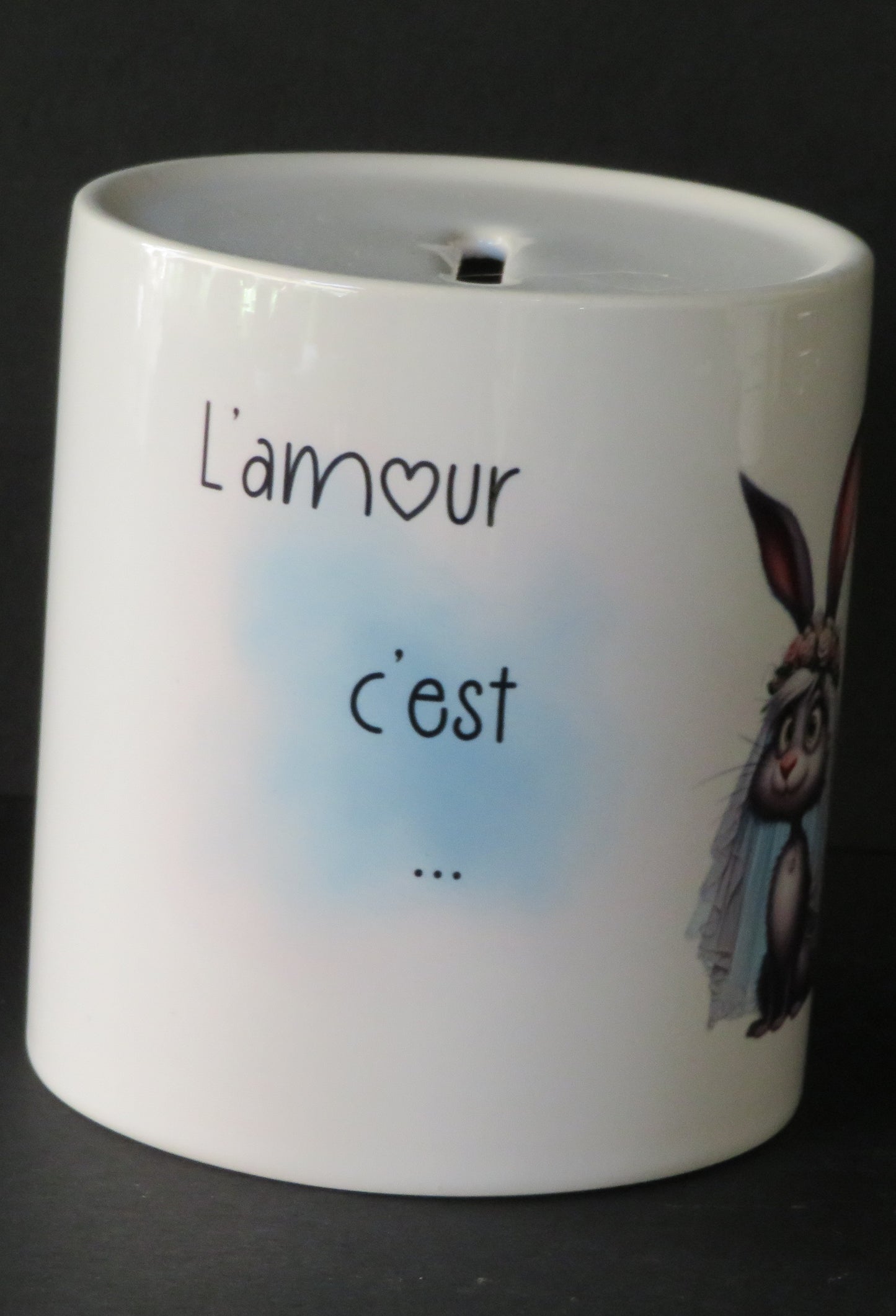 Tirelire "L' Amour c'est ... regarder dans le même côté"