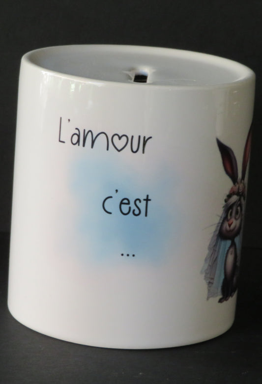 Tirelire "L' Amour c'est ... regarder dans le même côté"