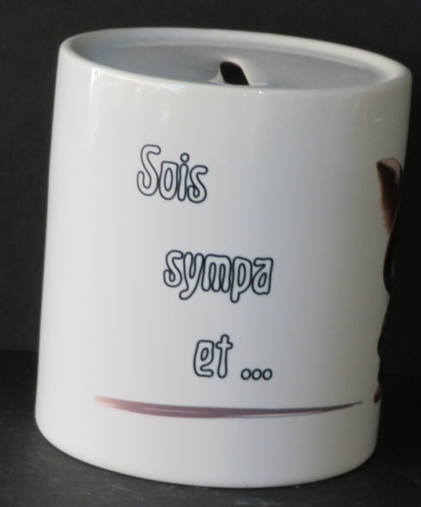 Tirelire "Sois sympa et remplis mon petit ventre"