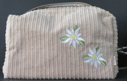 Trousse de toilette "Velours Edelweiss crème"