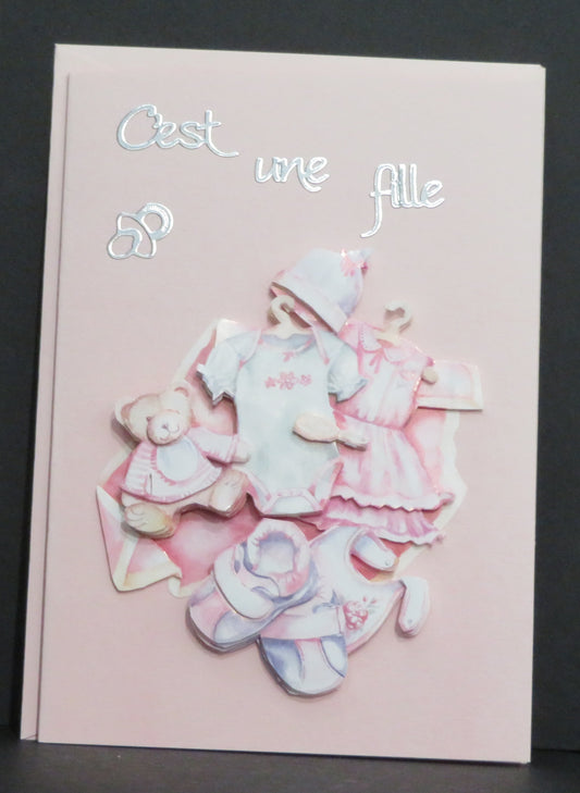 Carte artisanale - C'est une fille !