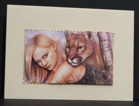 Crate artisanale 3D - Femme et félin