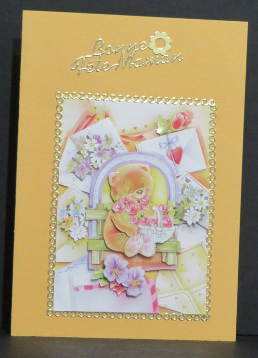 Carte artisanale 3D - Bonne fête maman
