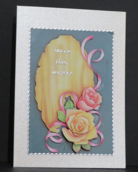 Carte artisanale 3D - Bonne fête maman