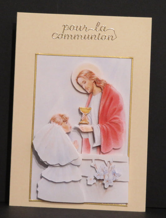 Carte artisanale 3D - Communion