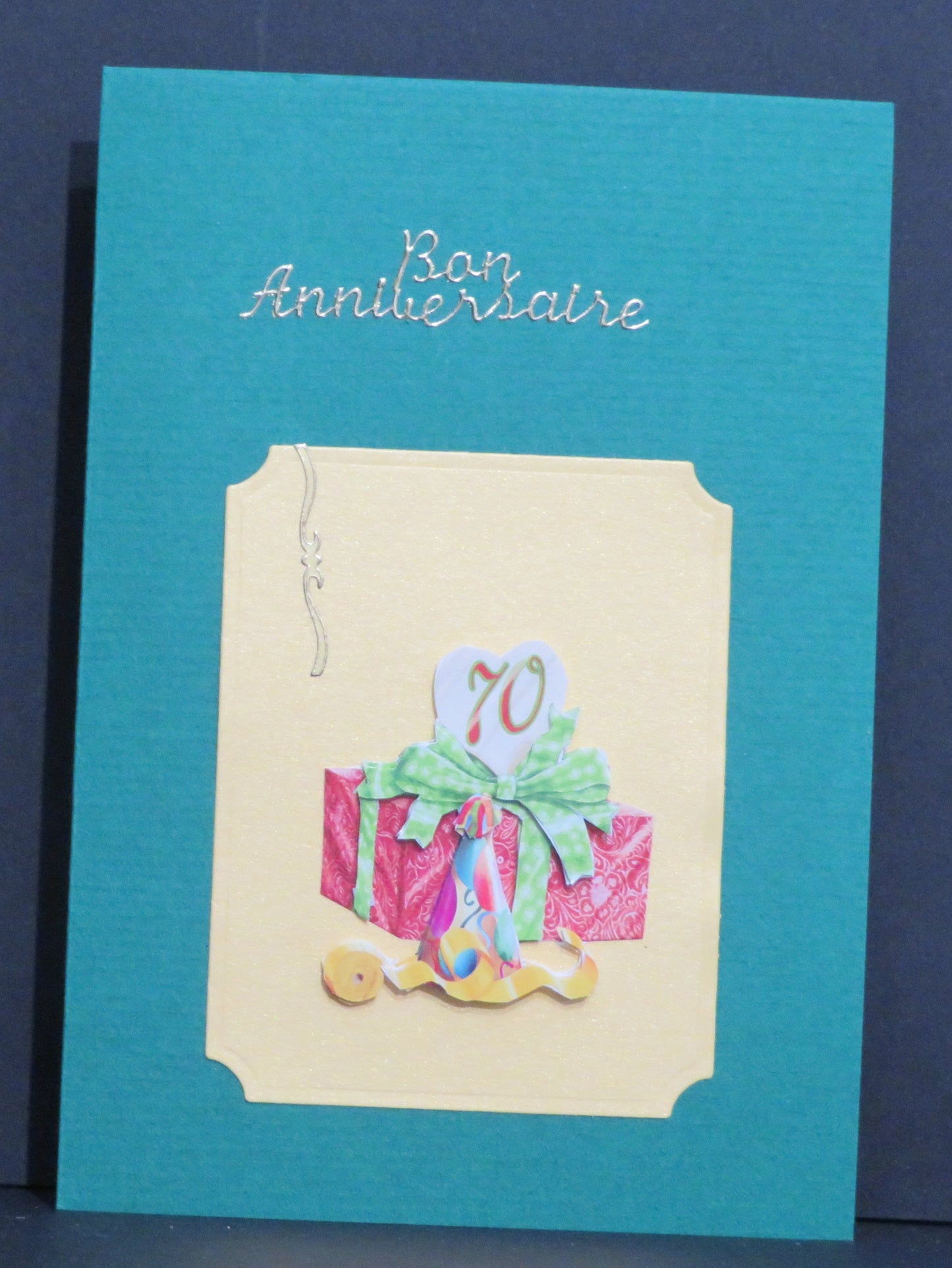 Carte artisanale 3D - Anniversaire 70 ans