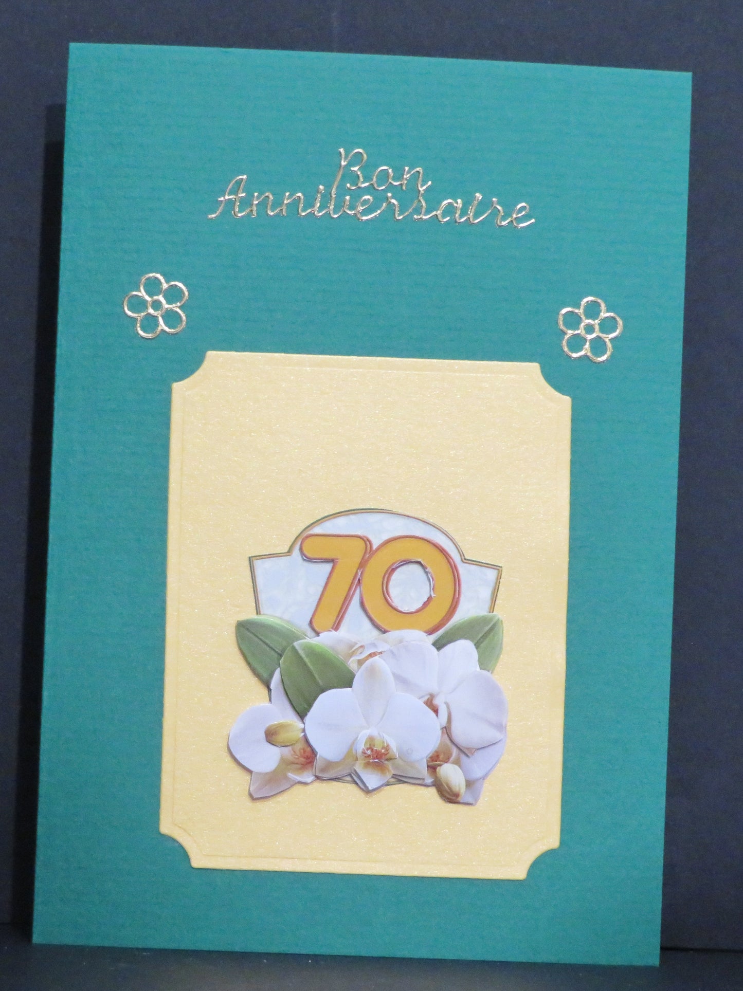 Carte artisanale 3D - Anniversaire 70 ans