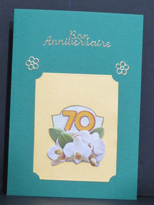 Carte artisanale 3D - Anniversaire 70 ans