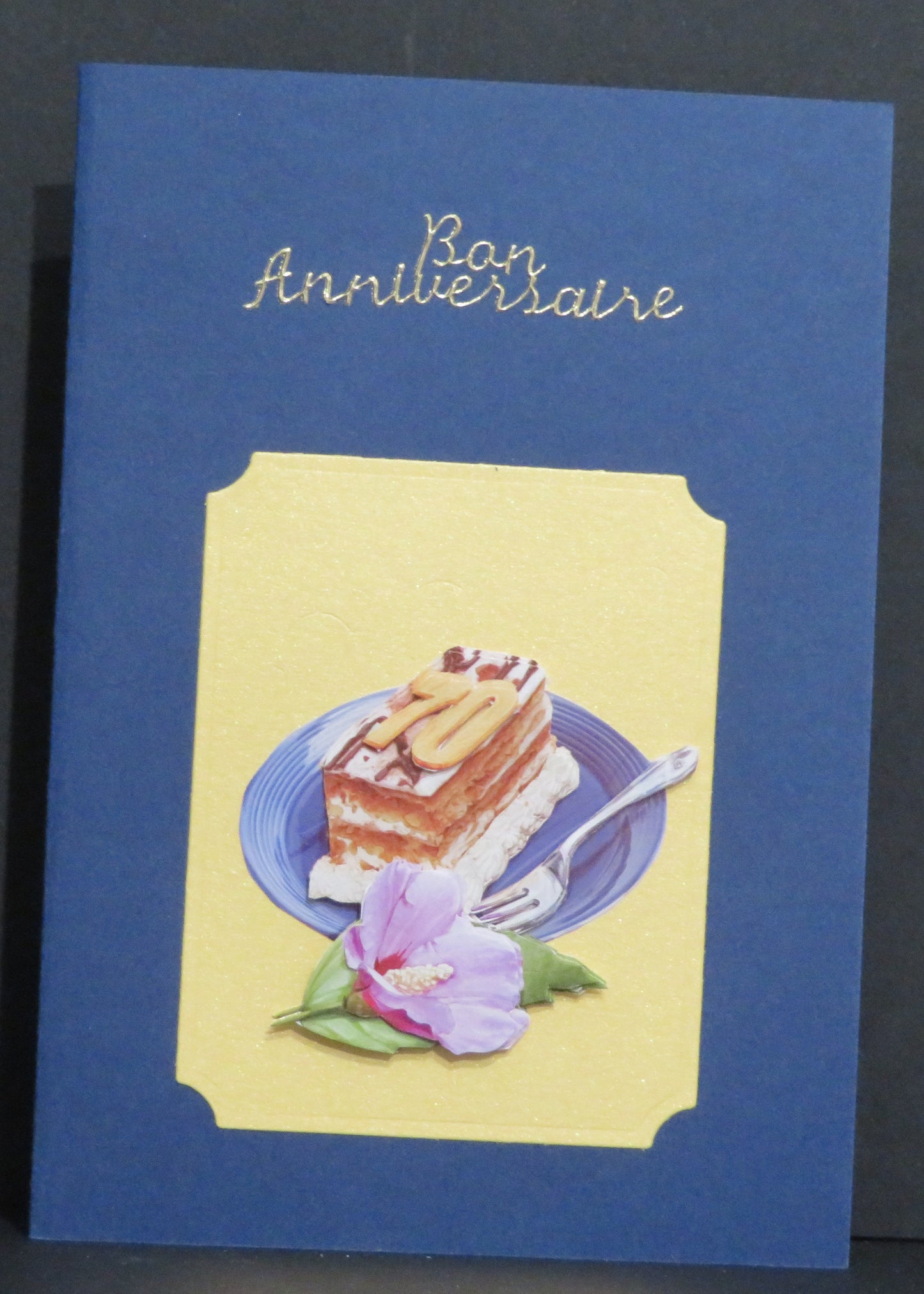 Carte artisanale 3D - Anniversaire 70 ans
