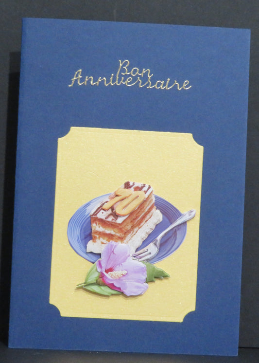 Carte artisanale 3D - Anniversaire 70 ans