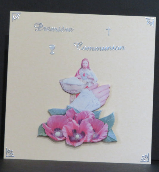 Carte artisanale 3D - Première communion