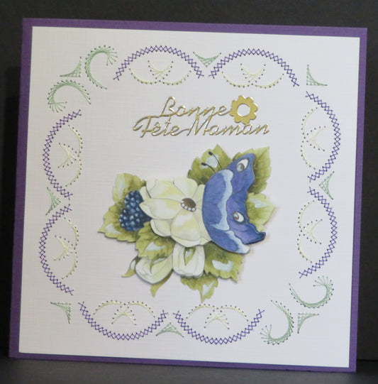 Carte artisanale 3D - Bonne fête maman