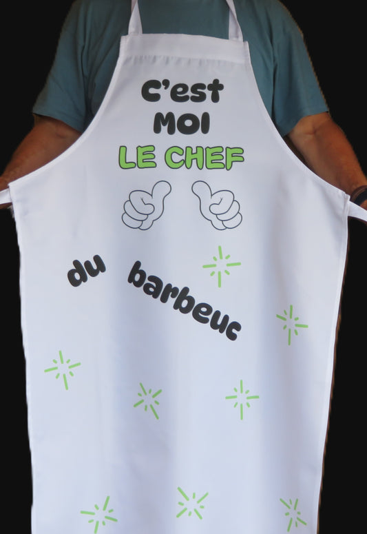 Tablier humour adulte -"C'est moi le chef du barbec"