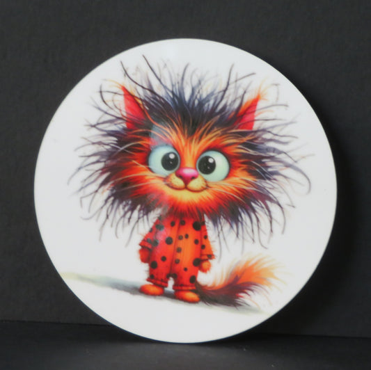Sous-verre humour - Chat sauvage du matin