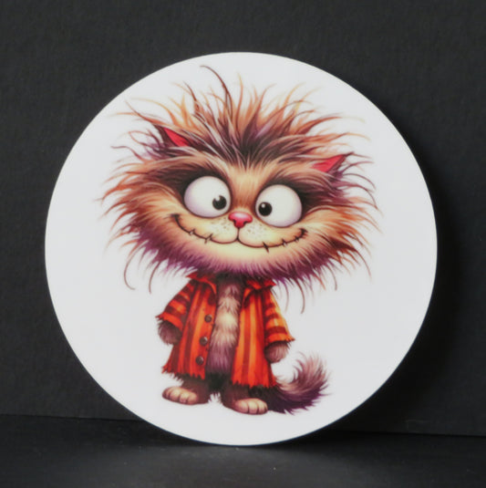 Sous-verre humour - Chat looké & déjanté