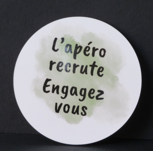 Sous-verre humour - "L'apéro recrute. Engagez-vous"