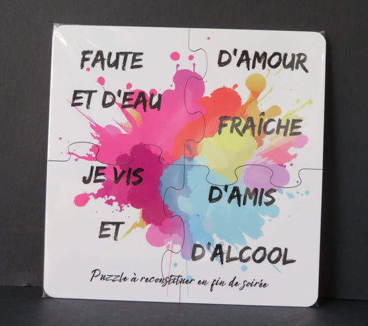Un apéro, des amis... et un puzzle à reconstituer.