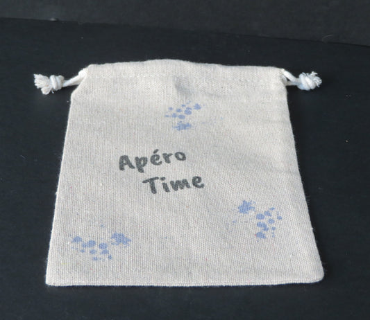 Pochette en jute "Apéro time" - Pour ranger vos sous-verres avec style