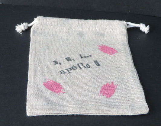 Pochette en jute " 3, 2, 1... apéro! - Pour ranger vos sous-verres avec style