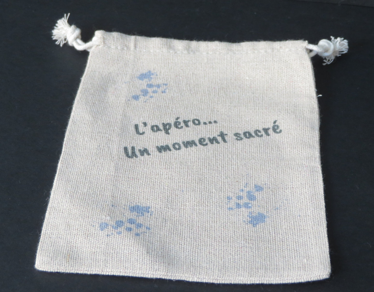 Pochette en jute "L'apéro ...un moment de détente" - Pour ranger vos sous-verres avec style
