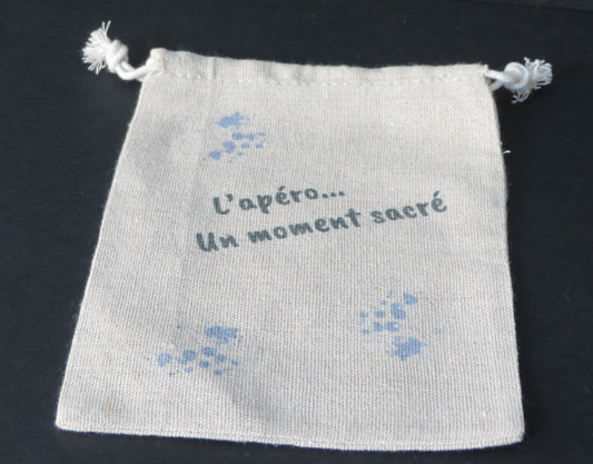 Pochette en jute "L'apéro ...un moment de détente" - Pour ranger vos sous-verres avec style