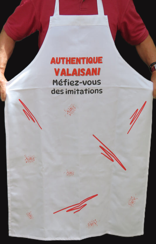 Tablier humour - "Authentique Valaisan, Méfiez-vous des imitations.