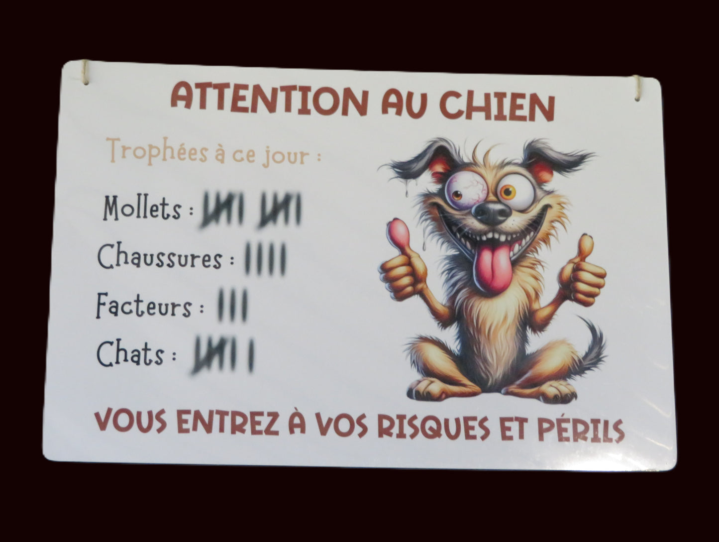 Panneau déco " Attention au chien ..."