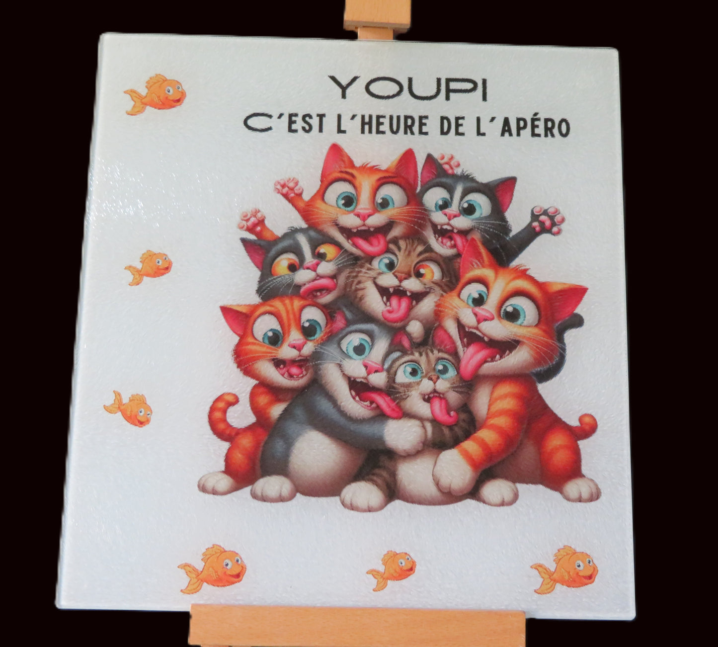 Assiette apéro humoristique - Youpi c'est l'heure de l'apéro