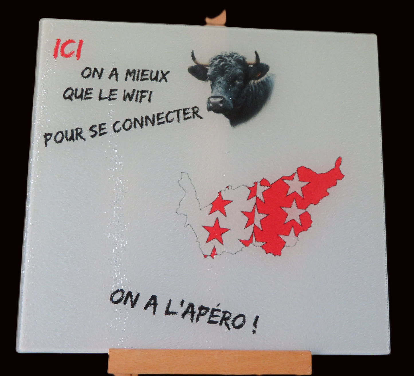 Assiette apéro humoristique - Connexion Valaisanne